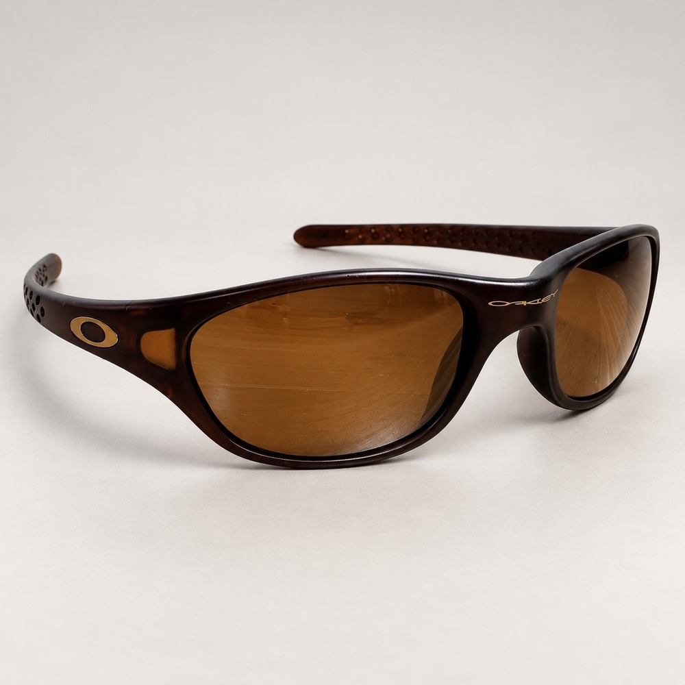 Vintage 90s Y2K Oakley Fives Gen 1 Rootbeer Sunglasses Brown Gold Unisex